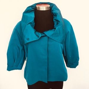 NWT Club Monaco teal blue cropped jacket size XS